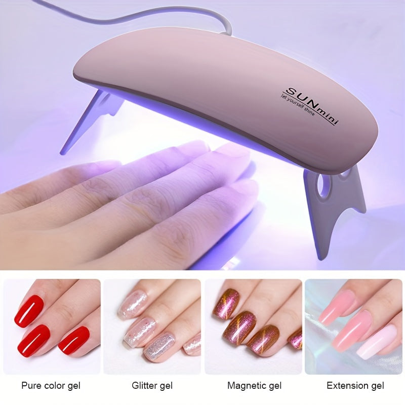 Portable Salon-Quality Nail Lamp – Quick-Dry UV/LED Gel Nail Dryer with USB & 3 LED Beads