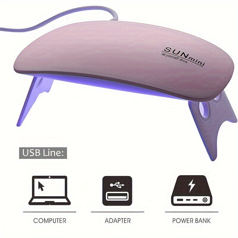Portable Salon-Quality Nail Lamp – Quick-Dry UV/LED Gel Nail Dryer with USB & 3 LED Beads