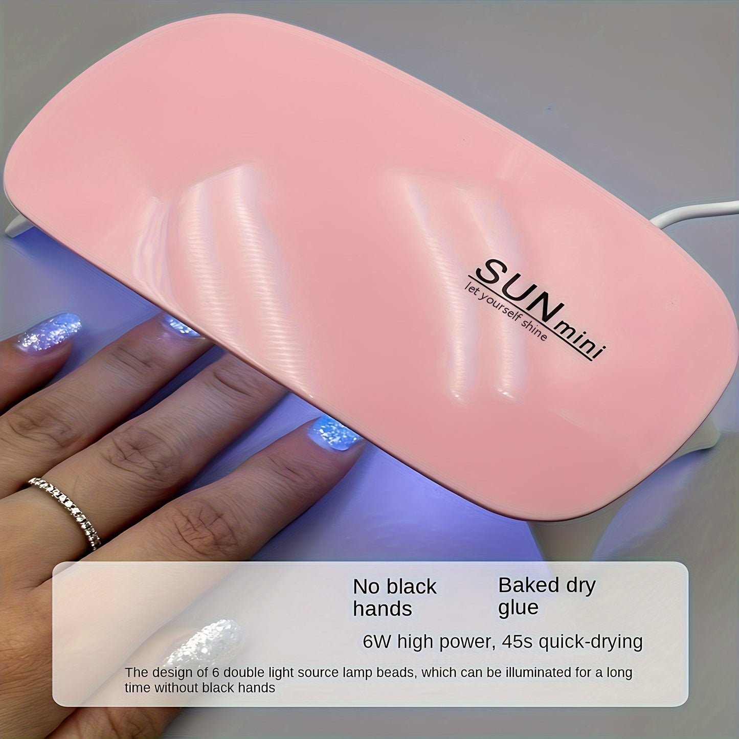 Portable Salon-Quality Nail Lamp – Quick-Dry UV/LED Gel Nail Dryer with USB & 3 LED Beads